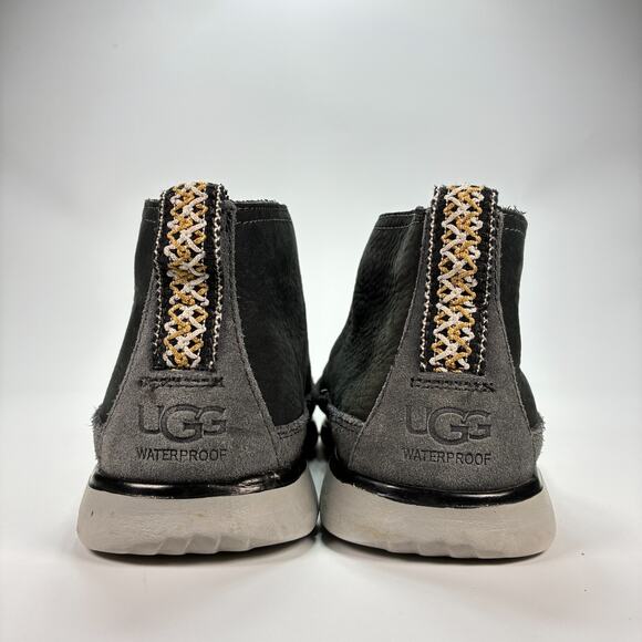 UGG Freamon Dark Gray Leather Waterproof Chukka Lace Up Boot 1094358 Mens Sz 9.5 - Picture 5 of 10